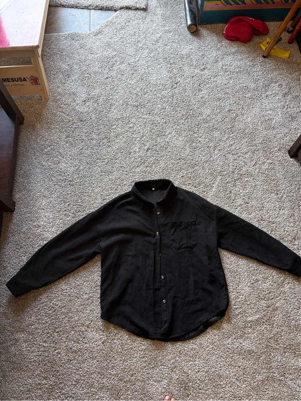 Black Button-Up Long Sleeve Shirt
